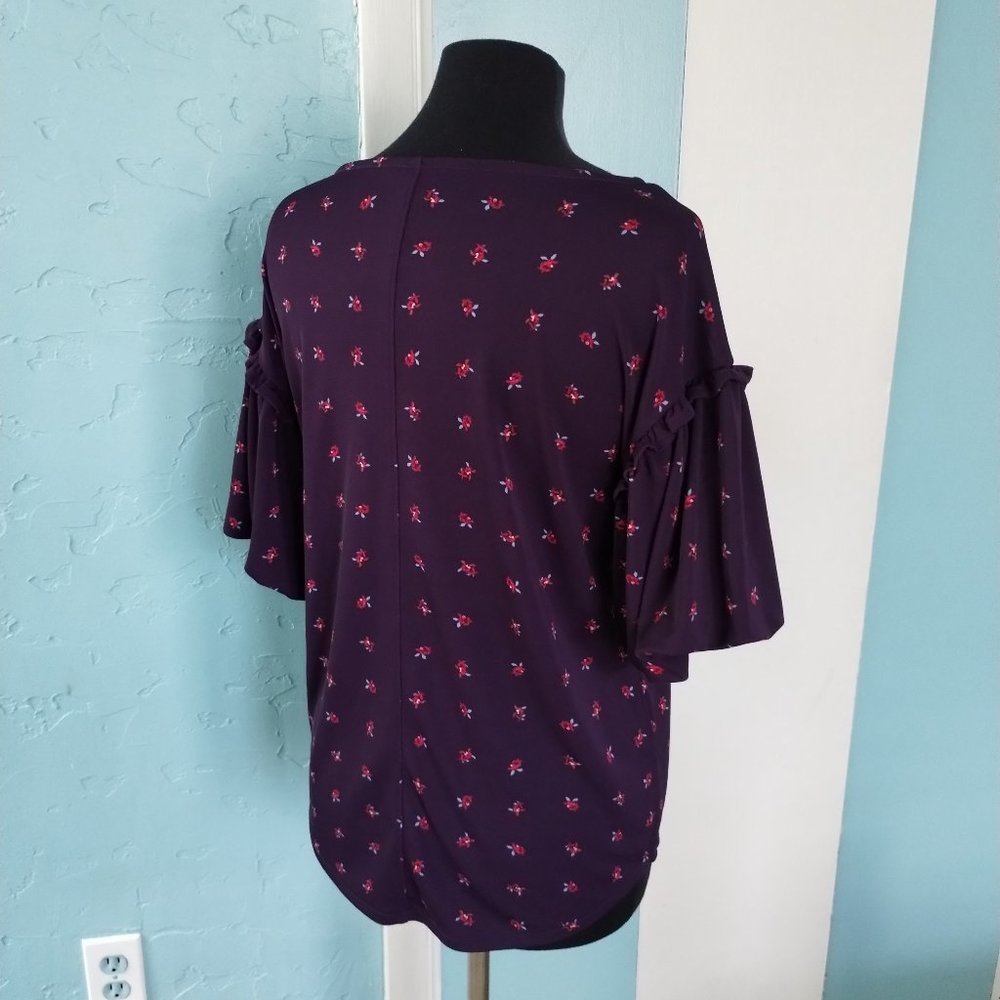 Ann Taylor Purple Floral Top - Picture 4 of 10